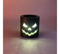 Halloween Cylindrical Night Light Battery Operated LED Electronic Candle Light Lamp For Halloween Home Decoration Ceiling Light Show Projector (A, 6x6cm)