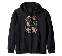 Halloween Dabbing Skeleton Witch And Monsters Dab Dance Pose Zip Hoodie