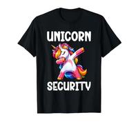 Halloween Dad Mom Daughter Funny Unicorn Security Costume Value Graphic T-Shirt, Men, Black, S