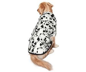 Halloween Dalmatian Dog Costume, Cute Animal Dalmatians Print Winter Clothes Sweaters for Halloween Cosplay Autumn Pets' Wear Dog Winter Hoodies with Pocket for Medium Large Dogs XXL