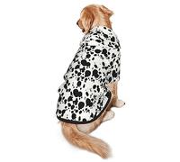 Halloween Dalmatian Dog Costume, Dalmatians Print Winter Clothes Sweaters for Halloween Cosplay Autumn Pets' Wear Dog Winter Hoodies with Pocket for Medium Large Dogs L