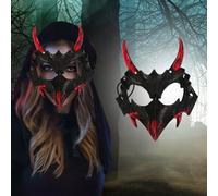 Halloween Dance Performance Two Half Face Bleeding Tiger Yasha Tengu Human Wolf The mask Costume Adult(6-B,One Size)