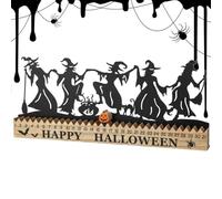 Halloween Dance Witch Countdown | Wood and Metal | Scary Autumn Decoration for Living Room Bedroom Office Fireplace | Perfect for Parties Classroom