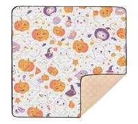 Halloween Dancing Pumpkin Ghosts Owl Skull Soft Thick Baby Play Mat for Floor Portable Infant Play Activity Mat for Baby Kids Toddlers Infants, 50'' x 50''