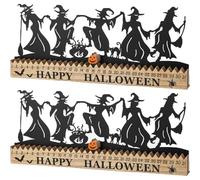Halloween Dancing Witch Countdown, 18" Interactive Countdown Table Sign, Spooky Home Decor Witch Decorations, Enchanting Witch Advent Calendar Tabletop Ornament, Halloween Gifts for Family (2pcs)