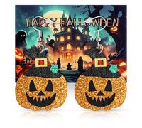 Halloween Dangle Earrings for Women Men: Cute Fall Pumpkin Cat Ghost Earrings - Spooky Light Up Glow in the Dark - Hot Topic Witch Spider Web Jewelry, Leather, No Gemstone