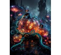 Halloween Dark Fantasy Lined Notebook: Haunted Pumpkins, Mystical Creatures and Secrets of the Night