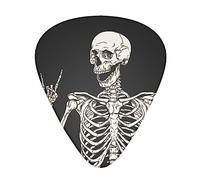 halloween Day of Dead goth skull cute funny skeleton Guitar pick Luxury Guitar Picks with Different Sizes Contain Thin, Medium & Thick Gauges for Acoustic and Electric Guitar