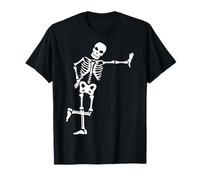 Halloween Day Of The Dead Cool Skeleton Lean Stencil Party T-Shirt