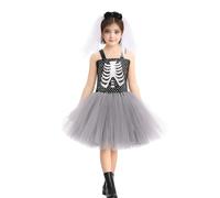 Halloween Day of the Dead Costume Women Girls Long Dress Skeleton Printed Fancy Dress Up Lady Outfit 2025 New