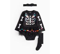 Halloween Day of The Dead Skeleton Bodysuit Set 18-24 months