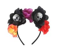 Halloween Day of The Dead Skull Headband Rose Flower Crown, Costume Accessory Halloween Headband(Multicolor)