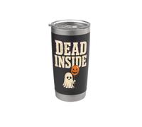 Halloween Dead Inside Sad Ghost Funny Vintage Pumpkin Stainless Steel Insulated Tumbler