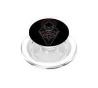 Halloween Death Head Moth Skull Full Moon Line Art Badge PopSockets PopGrip for MagSafe