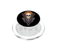 Halloween Death Head Moth Skull Full Moon Line Art Badge PopSockets PopGrip for MagSafe