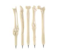 Halloween Decor, Ballpoint Pens Ball Pen Novelty Finger Skull Bone Shape Stationery Office Supplies for Student 5PCS