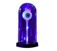 Halloween Decor - Color-Changing LED Ghost in Glass Cloche - Cute Indoor Halloween Decorations for Tabletop, Mantel, Fireplace or Party - Battery Powered Night Light
