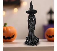 Halloween Decor Witch Statue, Retro Magician Decor, Decorative Gothic Spooky Standing Desktop Ornament Sculpture for Halloween Home Haunted House Decor, Halloween Festival Decoration (20cm)