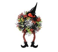 Halloween Decorate With Wreaths,Spooktacular Halloween Wreath,Strange Design of The Skull Witch Pumpkin Head,Home Decorations Create a Festive Atmosphere (#01, One Size)