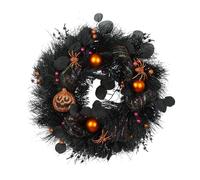 Halloween Decorate With Wreaths，Spooktacular Halloween Wreath，Strange Design of The Skull Witch Pumpkin Head，Home Decorations Create a Festive Atmosphere (#06, One Size)