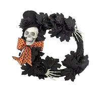 Halloween Decorate With Wreaths,Spooktacular Halloween Wreath,Strange Design of The Skull Witch Pumpkin Head,Home Decorations Create a Festive Atmosphere (#03, One Size)