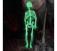 Halloween Decoration 29cm Luminous Skeleton Body Scary Halloween Haunteds House Tricky Prop Fall Decorations (C-A, One Size)
