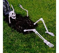halloween decoration 5pcs graveyard skeleton head, arms, and legs set | scary groundbreaking skeleton decor for garden outdoor halloween decor and haunted house Made in China