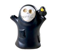 Halloween Decoration Faceless Mysterious Man Resin Tabletop Ornament Scary Figurine Home Living Room Shelf Display Collectible Art (Black1, 6x4cm)
