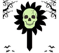 Halloween Decoration for Garden, Luminous Skull Garden Sticks, Wooden Decoration, Garden Party, Graves, Patio Decoration, Autumn Garden Decoration