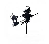 Halloween Decoration Garden Halloween Themed Decoration Enchanting Witch Metal Ground Stake Crafting A Yet Enchanting Festival Atmosphere GhostDecorations (F, 30x30x1cm)