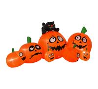 Halloween Decoration Inflatable Pumpkin & Cat LED Lights Flashing Eyes Accessories Seasonal Spooky Fun Outdoor Indoor Party Adult Kids