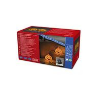 Halloween Decoration LED Light Set with 2 Acrylic Pumpkins for Outdoor Use (IP44)/Battery Operated: 4xAA 1.5V (excl.)/6h Timer/24 Warm White diodes/Transparent Cable