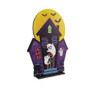 Halloween Decoration Lights Halloween Decorations Desktop Ornament Modern Minimalist Style Wooden for Home and Festive Holiday for and Family Tree(D,22.5CM)