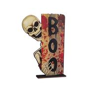 Halloween Decoration Lights Halloween Decorations Desktop Ornament Modern Minimalist Style Wooden for Home and Festive Holiday for and Family Tree(B,22.5CM)