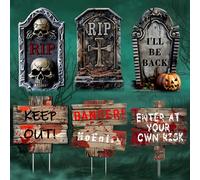 Halloween Decoration Lights Halloween Decorations Outdoor Cemetery Decorations Yard Sign Ground Sign Outdoor Indoor Party Decoration Pumpkin(Khaki,38X21cm)