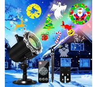 Halloween Decoration,MOSSNDAR 64 Patterns Halloween Projector Outdoor,LED Christmas Projector Light with Remote Control Timer,Waterproof Projection Lamp Outside Indoor for Party Birthday Xmas New Year