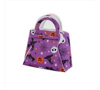 Halloween Decoration Outdoor Halloween Pumpkin Candy Bag Fabric Storage Bags Children's Handbag for Party Accessory Costume Cookie Roller Rings (E, 13x12)