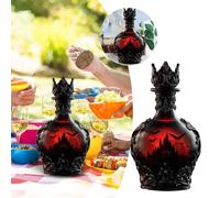Halloween Decoration Outdoor Halloween Whiskey Bottle Decorative Glass Bottle for Liquor Storage and Party Unique Idea Skeleton Decoration (Black, One Size)