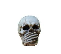 Halloween Decoration Outdoor Skeleton & Resin Figurine Set, See Hear Speak No Evil, 1. 75x2. 625x2, 3 Piece Birds for Garden Decorations (B, 8. 5X8cm)
