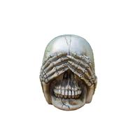 Halloween Decoration Outdoor Skeleton & Resin Figurine Set, See Hear Speak No Evil, 1. 75x2. 625x2, 3 Piece Birds for Garden Decorations (A, 8. 5X8cm)