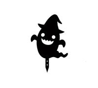 Halloween Decoration Pack Halloween Themed Decoration Enchanting Witch Metal Ground Stake Crafting A Yet Enchanting Festival Atmosphere Lilies Garden Stake (C, 30x30x1cm)
