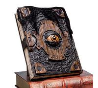 Halloween Decoration Resin Craft - Evil Eye Book Spell Book Witch Decoration | Book of The Damned Halloween Decor, Handmade Black Spellbook Spooky Seasonal Prop Art, Book of Demon Eyes Grimoire