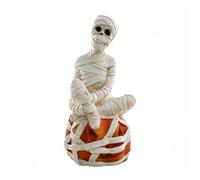 Halloween Decoration Resin Garden Statue Skeleton Spooky Hands Mummy Pumpkin Angel Wing Skull Outdoor Collectible Figurines Lighted Ornament Home Gothic Desk Shelf Office Decor (Pumpkin)