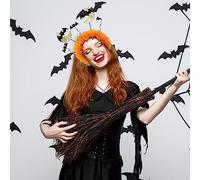 Halloween Decoration Scary Halloween Headband With Magical Magician Hat Festive Party Costume Hair Accessories For Long Hair Night Light (Black, One Size)