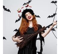 Halloween Decoration Scary Halloween Headband With Magical Magician Hat Festive Party Costume Hair Accessories For Long Hair Night Light (Red, One Size)