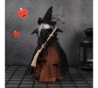 Halloween Decoration Scary Halloween Themed Cloth Witch Doll Decoration Piece Ornament for Creating A Thrilling Atmosphere in Home Parties Tree (A, 26x17x14cm)