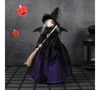Halloween Decoration Scary Halloween Themed Cloth Witch Doll Decoration Piece Ornament for Creating A Thrilling Atmosphere in Home Parties Tree (B, 26x17x14cm)