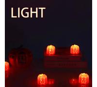 Halloween Decoration Scary LED Glowing Candle for Halloween Pumpkin Tree(Orange,10x10x5cm)