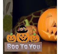 Halloween Decoration Set 1 PCS Halloween Wooden Wooden Table Logo Table Centerpiece Standing Tabletop Desk Tiered Tray Party GhostDecorations (C, One Size)
