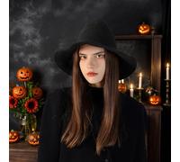 Halloween Decoration Set Foldable Women’ s Witch Hat The Must Have Halloween Travel Companion For A Unique And Stylish Props (Black, One Size)